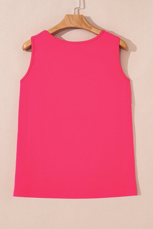 Smiling Sun Graphic Sleeveless Jersey Tank Top
