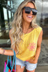 Smiling Sun Graphic Sleeveless Jersey Tank Top