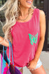 Smiling Sun Graphic Sleeveless Jersey Tank Top