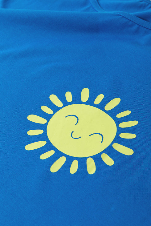 Smiling Sun Graphic Sleeveless Jersey Tank Top
