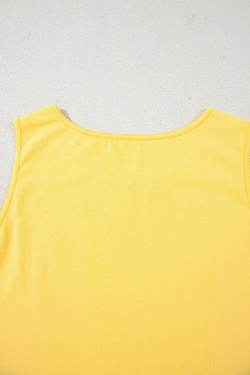 Smiling Sun Graphic Sleeveless Jersey Tank Top