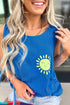 Smiling Sun Graphic Sleeveless Jersey Tank Top
