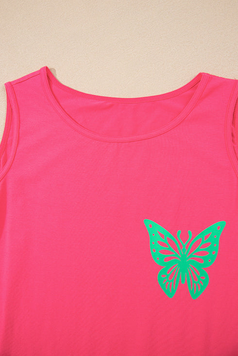 Smiling Sun Graphic Sleeveless Jersey Tank Top