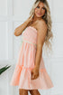 Smocked Bodice Button Front Striped Mini Dress