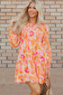 Smocked Bodice Floral Long Sleeve Tiered Mini Dress
