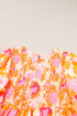 Smocked Bodice Floral Long Sleeve Tiered Mini Dress