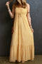 Smocked Bodice Floral Print Tie Front Maxi Dress