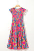 Smocked Bodice Flutter Sleeve Tiered Floral Maxi Dress