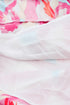 Smocked Bodice Puff Sleeve Abstract Print Midi Dress