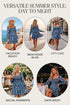 Smocked Bodice Ruffled Sleeve A Line Floral Dress