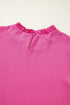 Smocked Bodice Short Puff Sleeve Square Neck Blouse