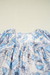Smocked Bodice Square Neck Long Sleeve Ruffle Blouse