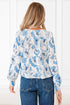 Smocked Bodice Square Neck Long Sleeve Ruffle Blouse