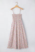 Smocked Bohemian Ditsy Print Fit Flare Floral Dress