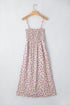 Smocked Bohemian Ditsy Print Fit Flare Floral Dress
