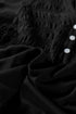Smocked Bust Split Neck Button Detail Flowy Blouse
