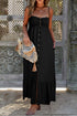 Smocked Button Front Woven Cotton Boho Tiered Dress