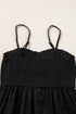 Smocked Button Front Woven Cotton Boho Tiered Dress