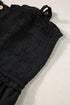 Smocked Button Front Woven Cotton Boho Tiered Dress