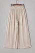 Smocked High Waist Casual Wide Leg Bottoms