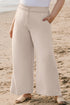 Smocked High Waist Casual Wide Leg Bottoms