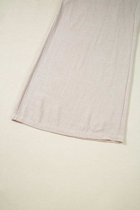 Smocked High Waist Casual Wide Leg Bottoms