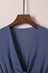 Smocked Knotted Front Layered Flare V Neck Mini Dress