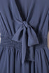 Smocked Knotted Front Layered Flare V Neck Mini Dress