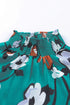 Smocked Mock Neck Floral Print Long Sleeve Blouse