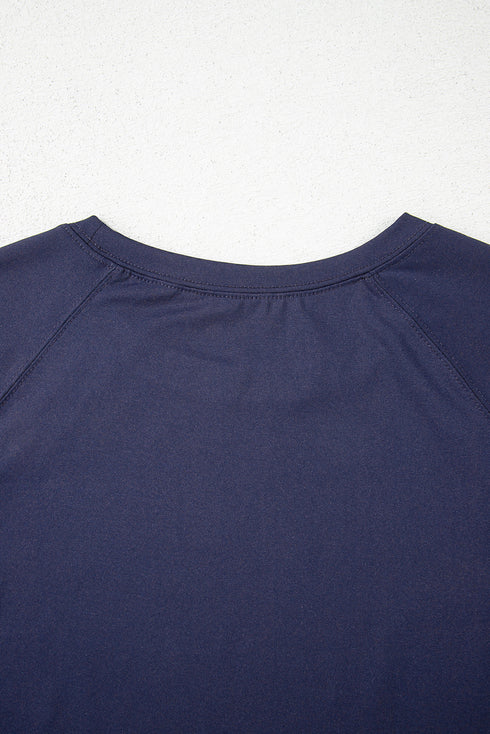 Smocked Raw Hem Loose Tee Wide Leg Pant Sets