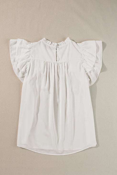 Smocked Ruffle Sleeve Blouse