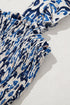 Smocked Ruffle Strap Boho Print Maxi Sundress