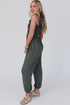 Smocked Ruffled Straps High Waist Sleeveless Jumpsuit