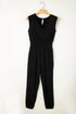 Smocked Shirred High Waist V Neck Sleeveless Jumpsuit