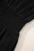 Smocked Shirred High Waist V Neck Sleeveless Jumpsuit
