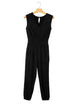 Smocked Shirred High Waist V Neck Sleeveless Jumpsuit