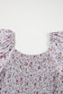 Smocked Short Sleeve Wide Leg Floral Print Jumpsuit