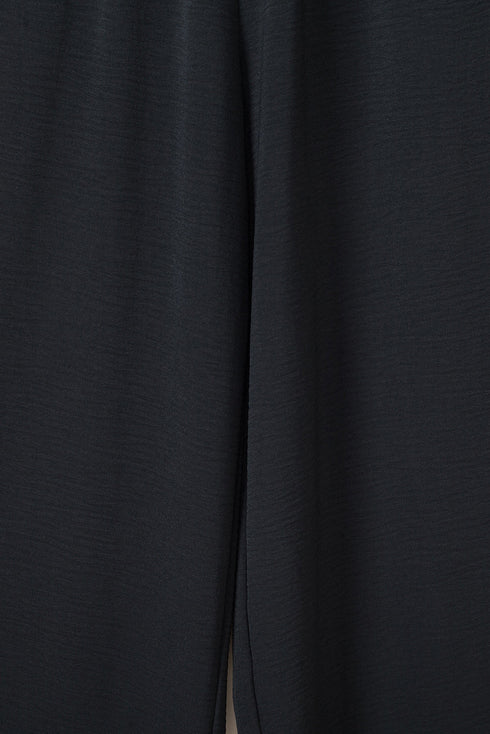 Smocked Sleeveless Solid Wide Leg Pocket Jumpsuit