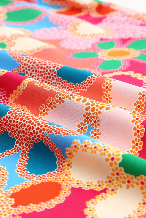 Smocked Square Neck Floral Print Ruffle Tank Top