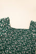Smocked Square Neck Puff Sleeve Southern Belle Floral Dress