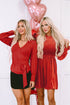 Smocked Velvet Mock Neck Long Sleeve Mini Dress