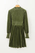 Smocked Velvet Mock Neck Long Sleeve Mini Dress