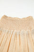 Smocked Waist High Slit Fringed Maxi Skirt