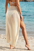 Smocked Waist High Slit Fringed Maxi Skirt