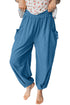 Smocked Waist Solid Cotton Viscose Jogger Style Pants