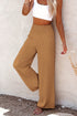Smocked Wide Waistband High Waist Wide Leg Pants