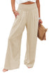 Smocked Wide Waistband High Waist Wide Leg Pants
