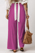 Smocked Wide Waistband High Waist Wide Leg Pants