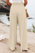 Smocked Wide Waistband High Waist Wide Leg Pants
