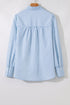 Smocked Yoke Striped Puff Sleeve Popover Blouse